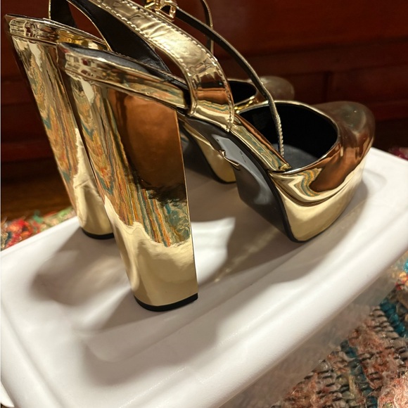 Express Gold Platform Heels - Picture 7 of 7